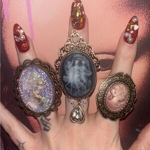 Handmade Victorian Statement Rings | Gothic Fairycore Jewelry |One of a Kind